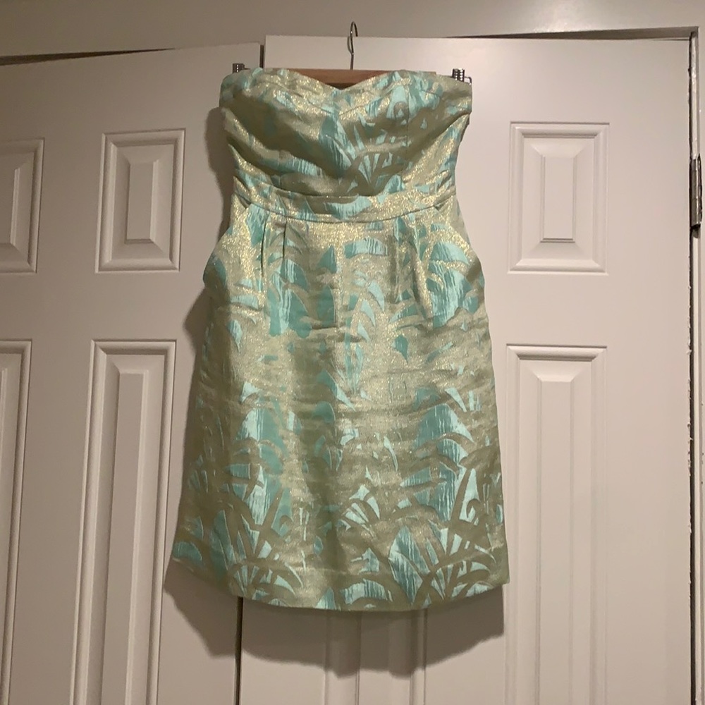 Shimmer strapless Kate Spade dress